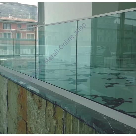 Ganzglasgeländer mit Edelstahl-Handlauf