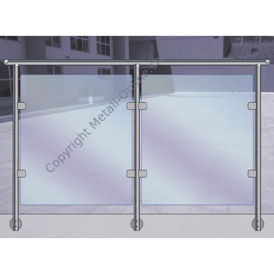 Glashalter45x45mm, für Rundrohr, Edelstahl (AISI 316 - V4A), verschiedene Größen