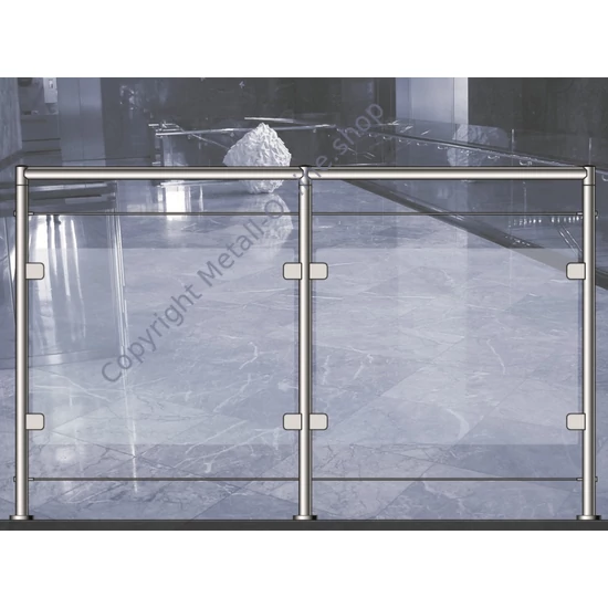 Glashalter45x45mm, für Rundrohr, Edelstahl (AISI 316 - V4A), verschiedene Größen