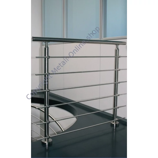 Querstabhalter mit Durchgangsbohrung, anbaubar an Rohr, Edelstahl (AISI 304 - V2A), verschiedene Größen