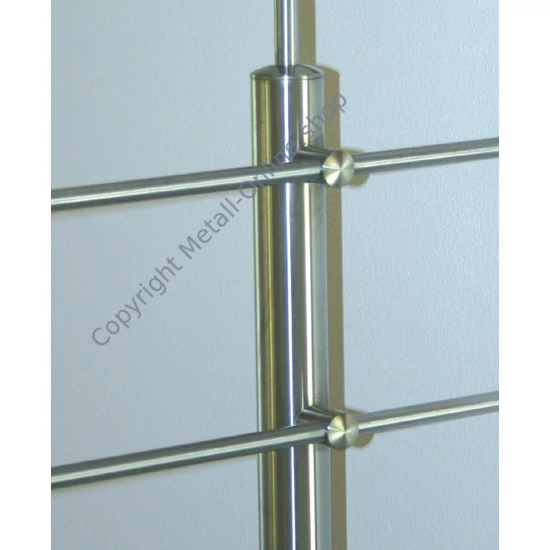 Querstabhalter mit Durchgangsbohrung, anbaubar an Rohr, Edelstahl (AISI 304 - V2A), verschiedene Größen