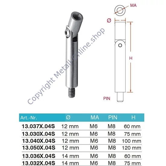 Verbindungsstift mit Gelenk, Edelstahl (AISI 304 - V2A)