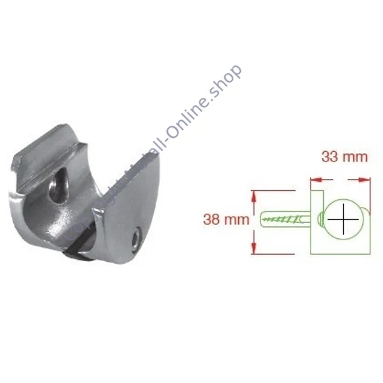 Halter für Rundrohr, Wandstück, Edelstahl (AISI 304 - V2A)