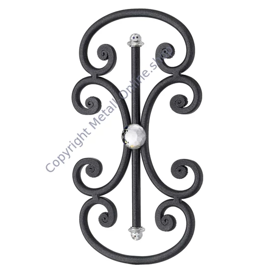 Ornament, handgeschmiedet, mit 4 Swarovski Kristallen