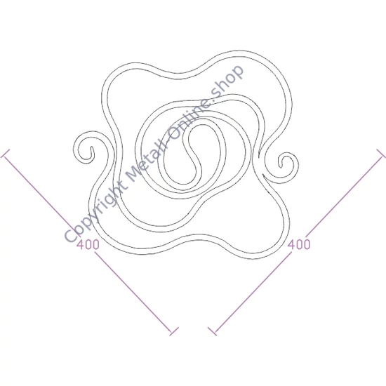Abstraktes Ornament mit Swarovski Kristall Dekor
