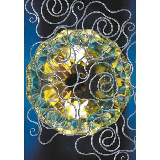 Abstraktes Ornament mit Swarovski Kristall Dekor