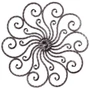 Rosette, verschiedene Materialstärken