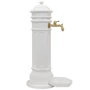 gartenbrunnen, standbrunnen, antik, mit wasserhahn