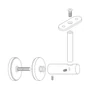 Handlaufhalter für Rund-und Vierkantrohr, anbaubar an Glas, höhenverstellbar, Edelstahl (AISI 304 - V2A), verschiedene Größen