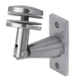Glaspunkthalter, Wandstück, rechteckig, Edelstahl (AISI 304 - V2A)