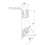 Halter für Türgriff mit M8 Innengewinde, Edelstahl (AISI 304 - V2A)