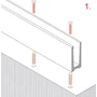 Unteres Glasleistenprofil aus Aluminium, Befestigung am Boden