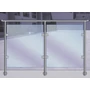 Glashalter45x45mm, für Rundrohr, Edelstahl (AISI 316 - V4A), verschiedene Größen