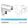 Eckbogen 90° für Glasleistenrohr, vertikal, Edelstahl (AISI 304 - V2A)