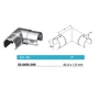 Eckbogen 90° für Glasleistenrohr, horizontal, Edelstahl (AISI 304 - V2A)