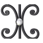 Ornament, handgeschmiedet, mit 4 Swarovski Kristallen